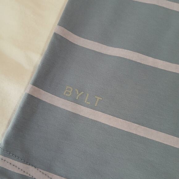 NWOT BYLT Drop Cut Short-Sleeved LUX XL Men's T-Shirt Cotton/Poly Blend Blue - Picture 3 of 8